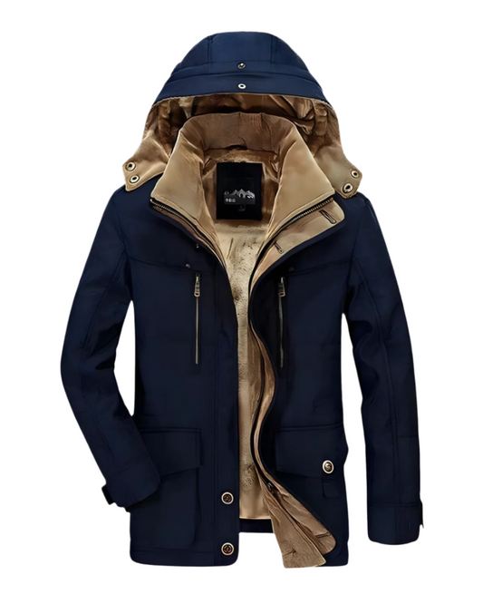 Optimized Product Title: "Francesco Gepolsterte Winterjacke für Herren - Warme, Stylische Winterjacke mit Kapuze und Taschen" 

This title includes relevant keywords and details that can help improve visibility and attract potential buyers.