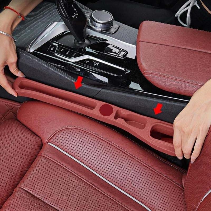 Car Seat Gap Filler with Storage – PU Leather, Phone & Key Pockets, Universal Fit