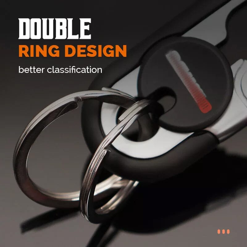 Car Keychain – Zinc Alloy, Dual-Ring Design & Stainless Steel Ring