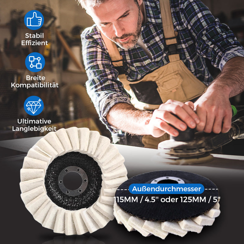 Wool Felt Polishing Disc – Angle Grinder, 115mm & 125mm Mirror Finish