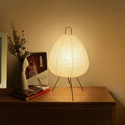 Table Lamp – Japanese Rice Paper Shade, Minimalist Design & Zen Style