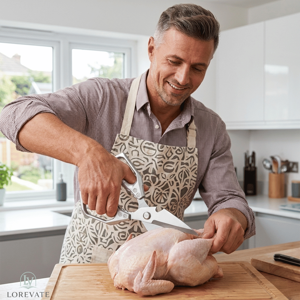 Multifunctional Kitchen Shears – Stainless Steel, Bone & Meat Cutting & Dishwasher Safe