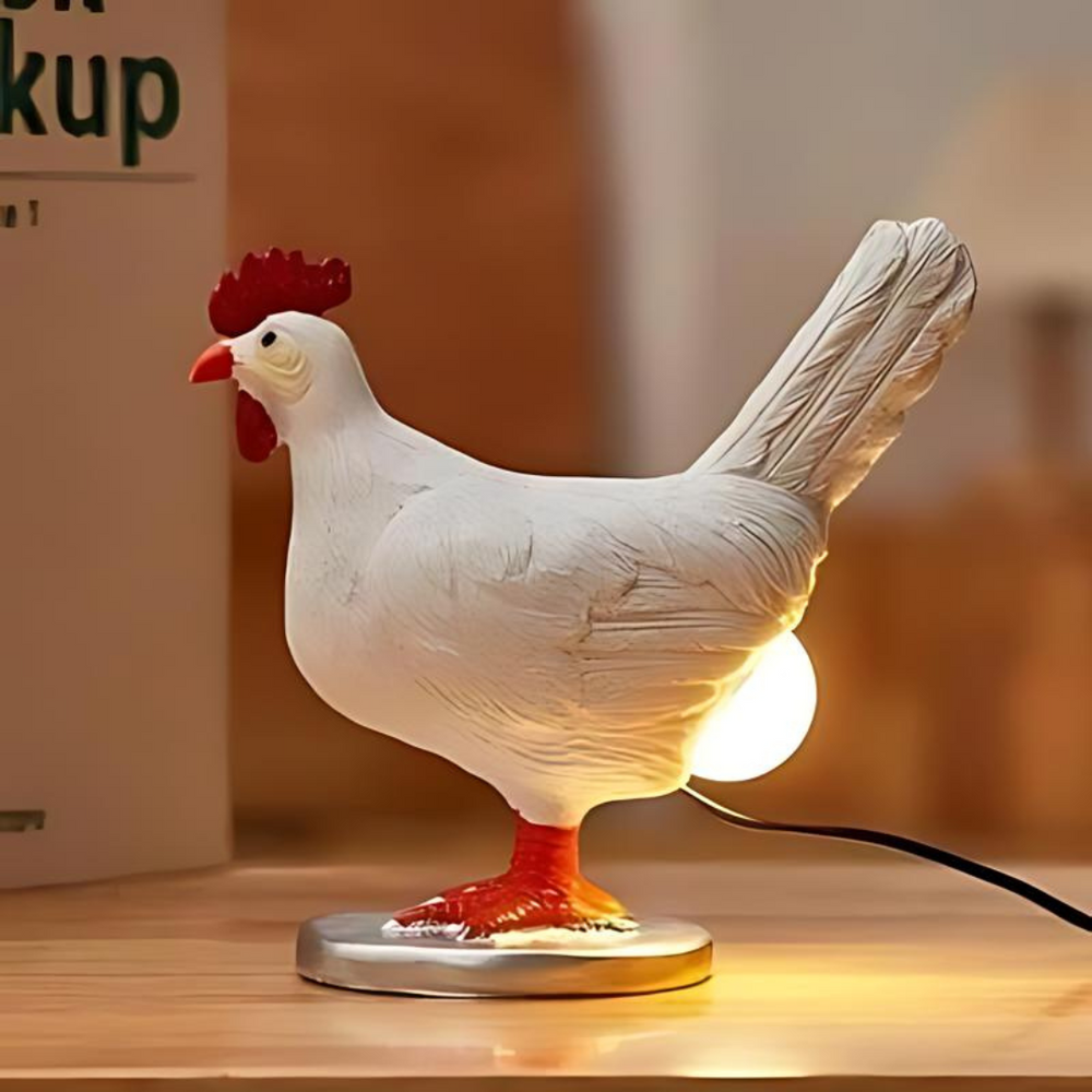 Chicken Table Lamp – Warm White LED, Decorative Novelty Accent Light