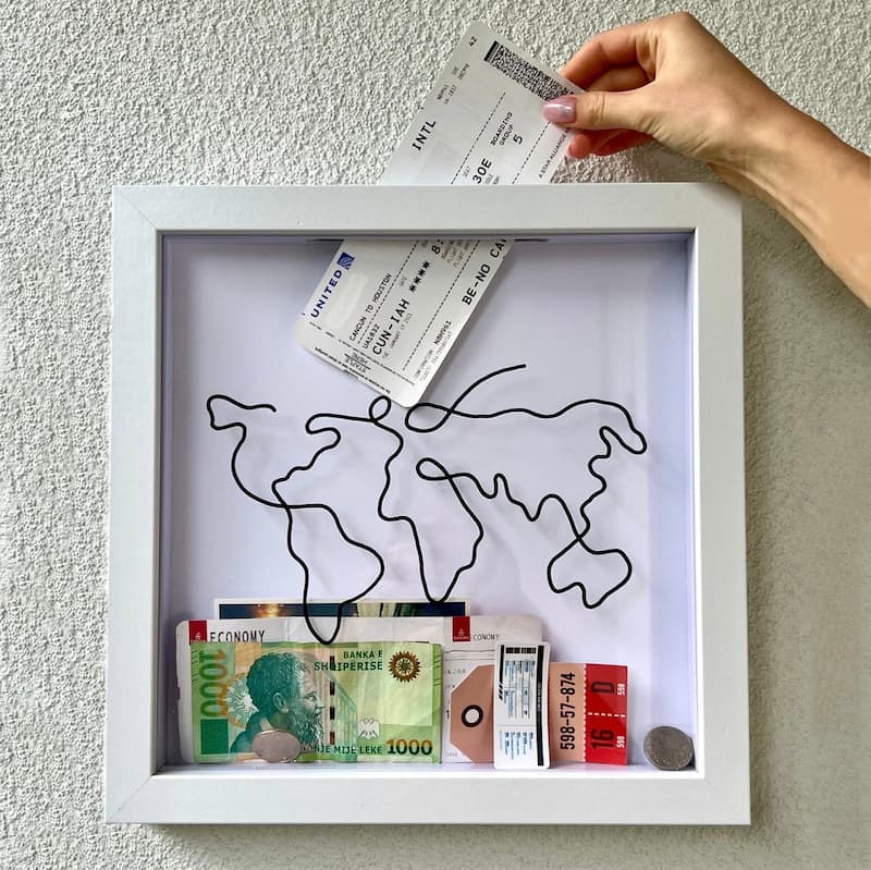 Erinnerungsbox mit Weltkarte – Perfekte Aufbewahrung für Ihre Reiseschätze und Erinnerungen