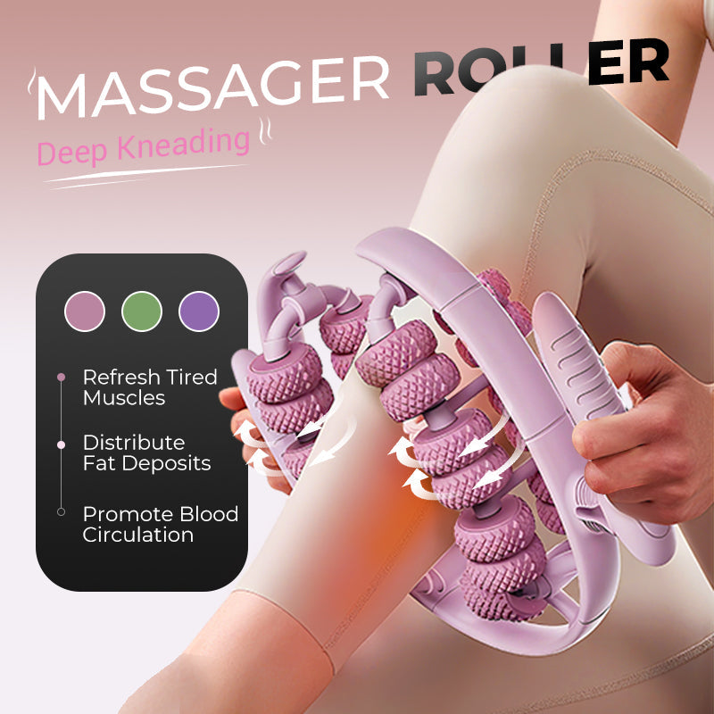 Enhanced Product Title: Ergonomic Leg Massage Roller with Stimulating Nodules for Deep Tissue Relief and Relaxation