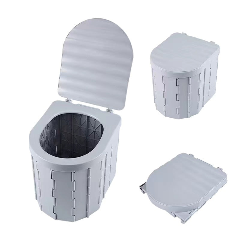 Portable Folding Camping Toilet – ABS Plastic, 180kg Capacity & 5cm Fold-Flat Design