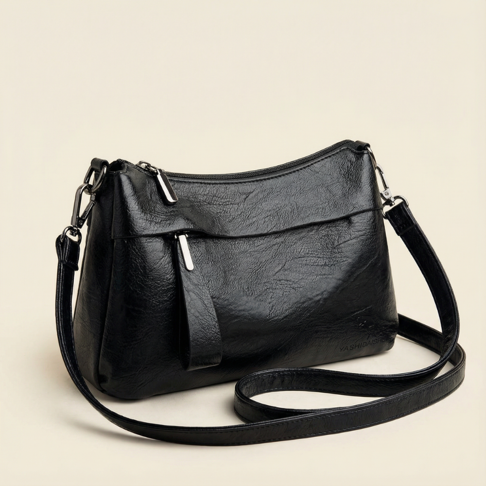 Stylish Soft Faux Leather Crossbody Bag with 3 Compartments – Perfect for Everyday Use