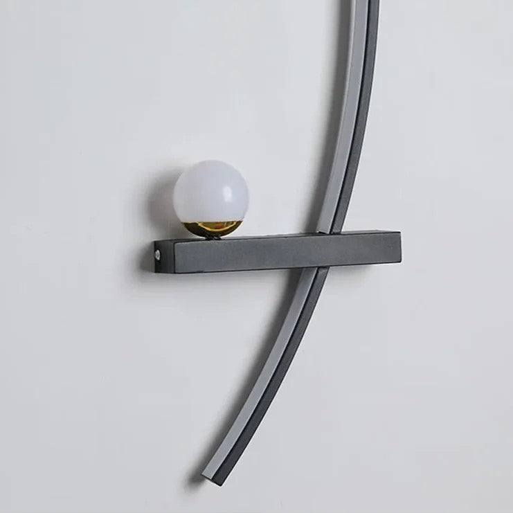 Curved LED Wall Light – 3 Light Modes, Aluminum Body & Built-In Shelf