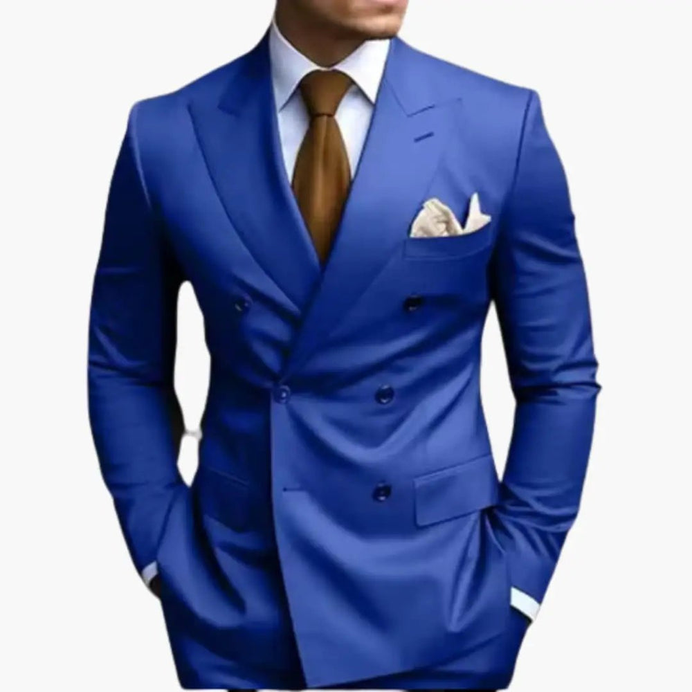 Men's Double-Breasted Suit – Two-Piece, Notch Lapel & Slim-Fit Trousers