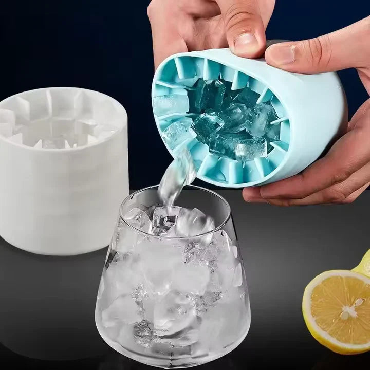 Silikon-Eiswürfelform für 6 große Eiswürfel – Perfekte Eiswürfel für Cocktails, Getränke & Partys