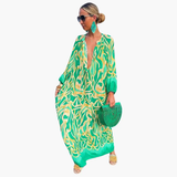 Maxi Dress – Boho Style, Green Floral & Women's Fit