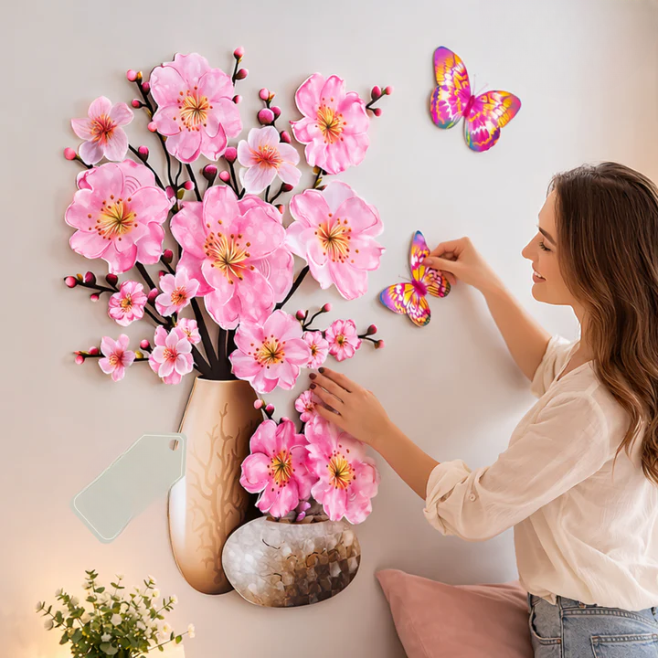 Optimized Product Title: **Selbstklebende Blumen-Wandsticker mit Schmetterlingen – Dekorative Raumgestaltung für Kinderzimmer und Wohnräume**