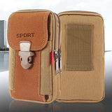 Men's Canvas Belt Bag – Water-Resistant, Phone Pocket & 18×10×5 cm