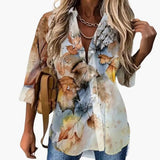 Women's Floral Blouse – Casual Fit & Contrast Detail