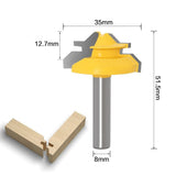 45-Degree Miter Router Bit – 8mm Shank, Carbide Blade & Teflon Coated