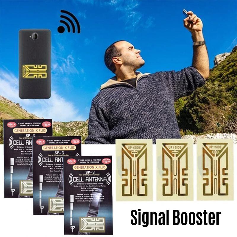 Cell Phone Signal Booster Stickers – Universal Compatibility, 3.5×2cm, Gold
