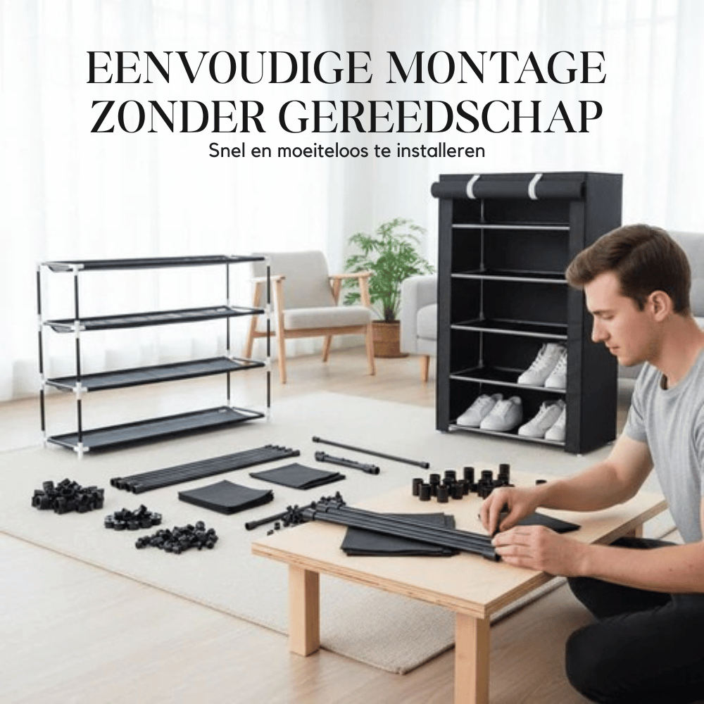 Optimized Product Title: **Stylish Fabric-Covered Shoe Cabinet with Sturdy Steel Frame – Available in 6 or 8 Tier Options for Maximum Storage**