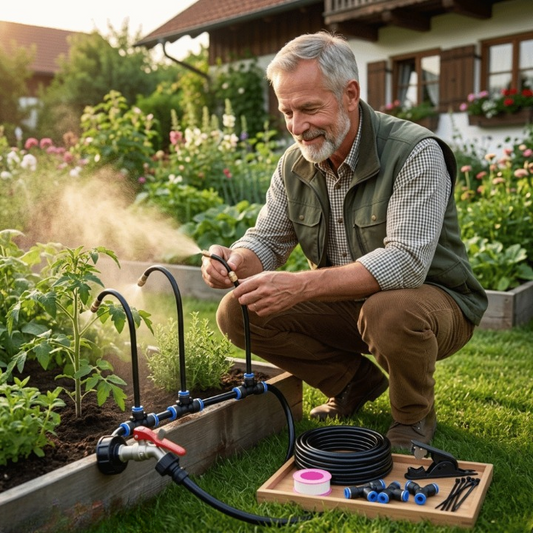 Automatic Garden Irrigation System – 360° Brass Nozzles, 2-5 Bar Pressure & 5-20m Lengths