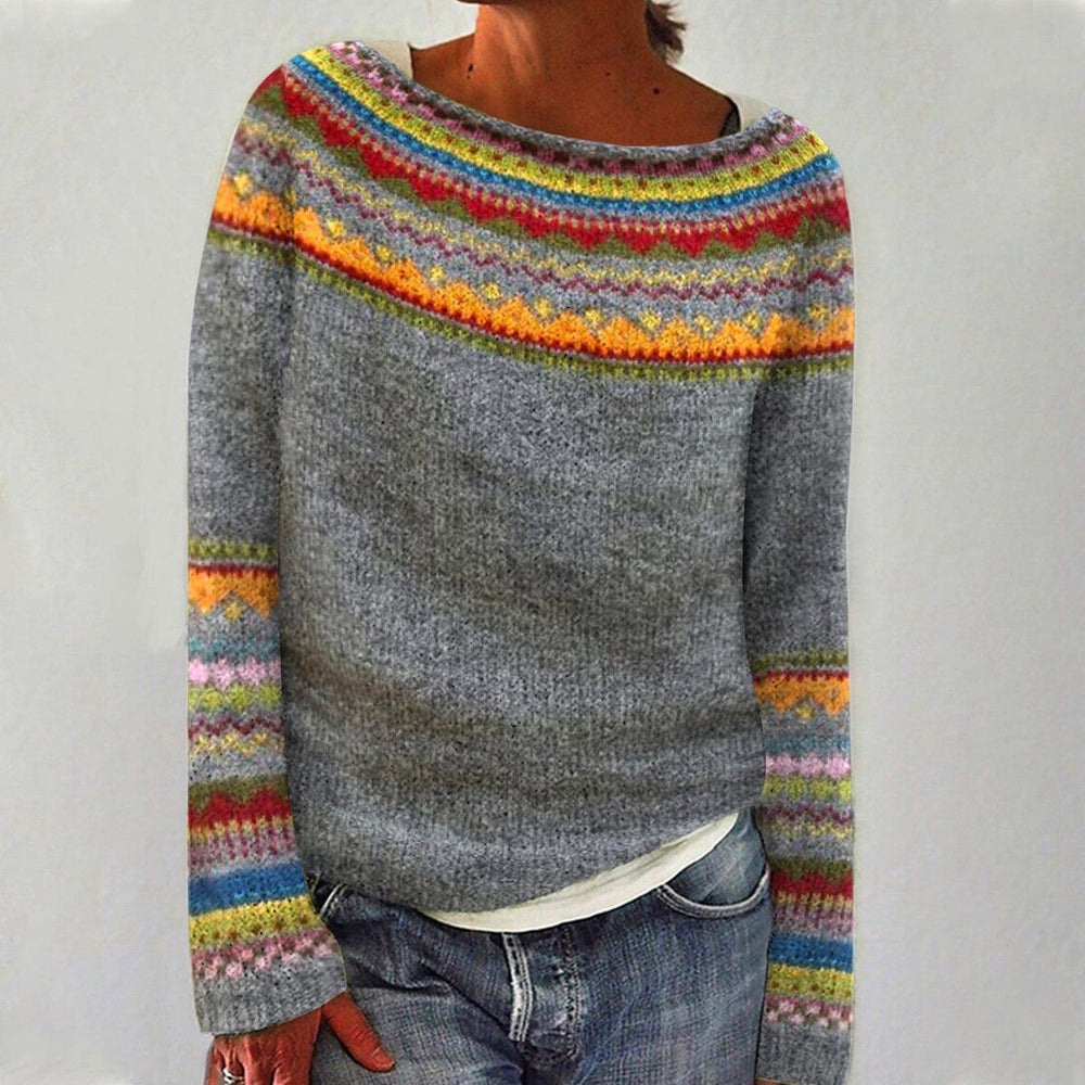 SILVIA Retro Pullover Sweater - Vintage Style Knitwear for Women