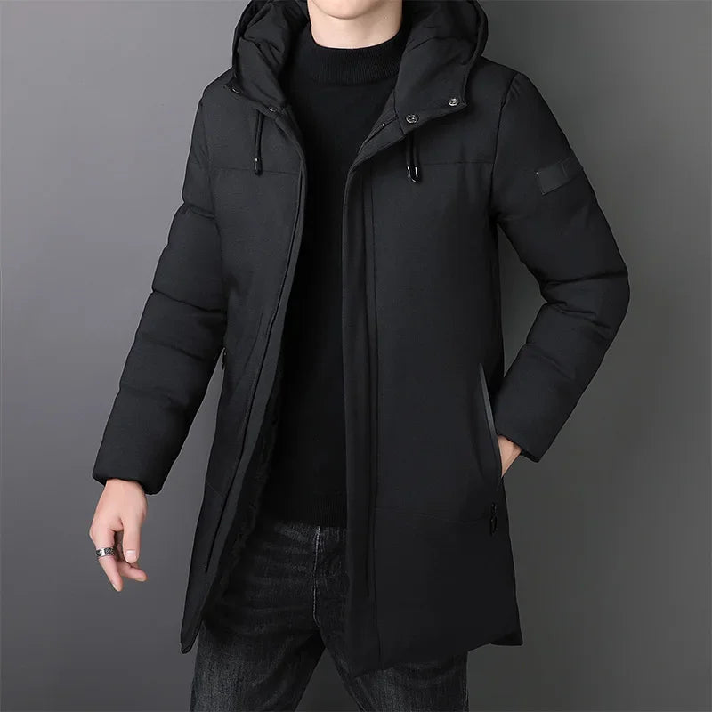 Optimized Product Title: "Elegante Lange Herrenjacke - Stilvolle, Hochwertige Herrenmantel für Herbst und Winter" 

This title includes relevant keywords while providing additional details that can attract more clicks and improve search visibility.