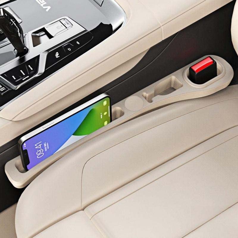 Car Seat Gap Filler with Storage – PU Leather, Phone & Key Pockets, Universal Fit