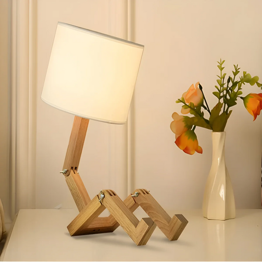 Table Lamp – Flexible Wooden Design, Adjustable Posture & Handcrafted Build