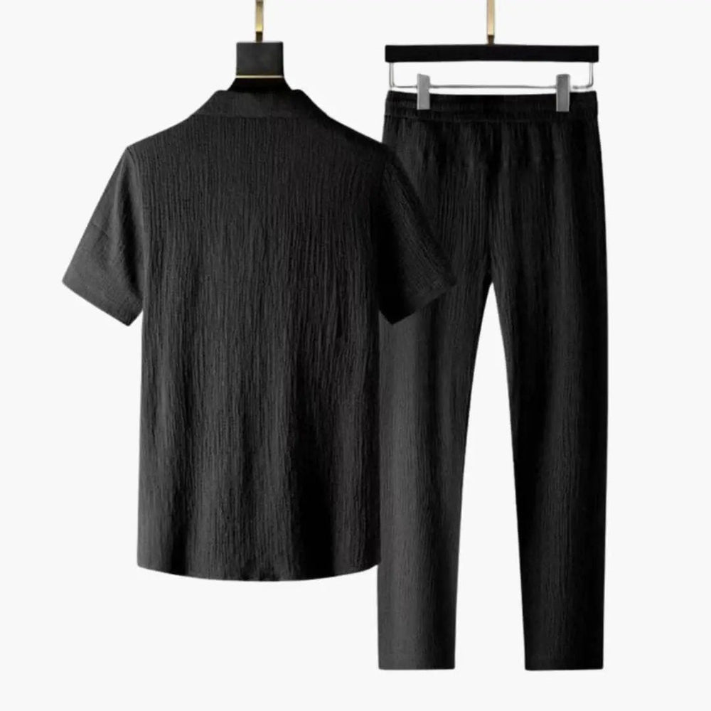 Men's Two-Piece Set – Long Sleeve Shirt, Matching Pants & Spring/Autumn Wear
