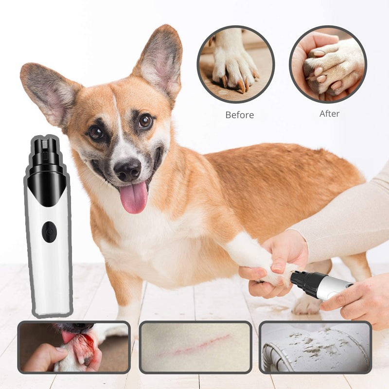 Electric Pet Nail Grinder – USB Rechargeable, 3 Grinding Ports, Quiet, Dogs & Cats