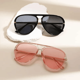 Double-Bridge Aviator Sunglasses – Lightweight Metal Frame, 4 Colors, Unisex