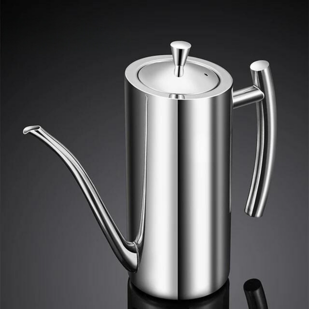 Stainless Steel Oil Dispenser Bottle – 18/8 Steel, Drip-Free Spout, 500/700/1000ml