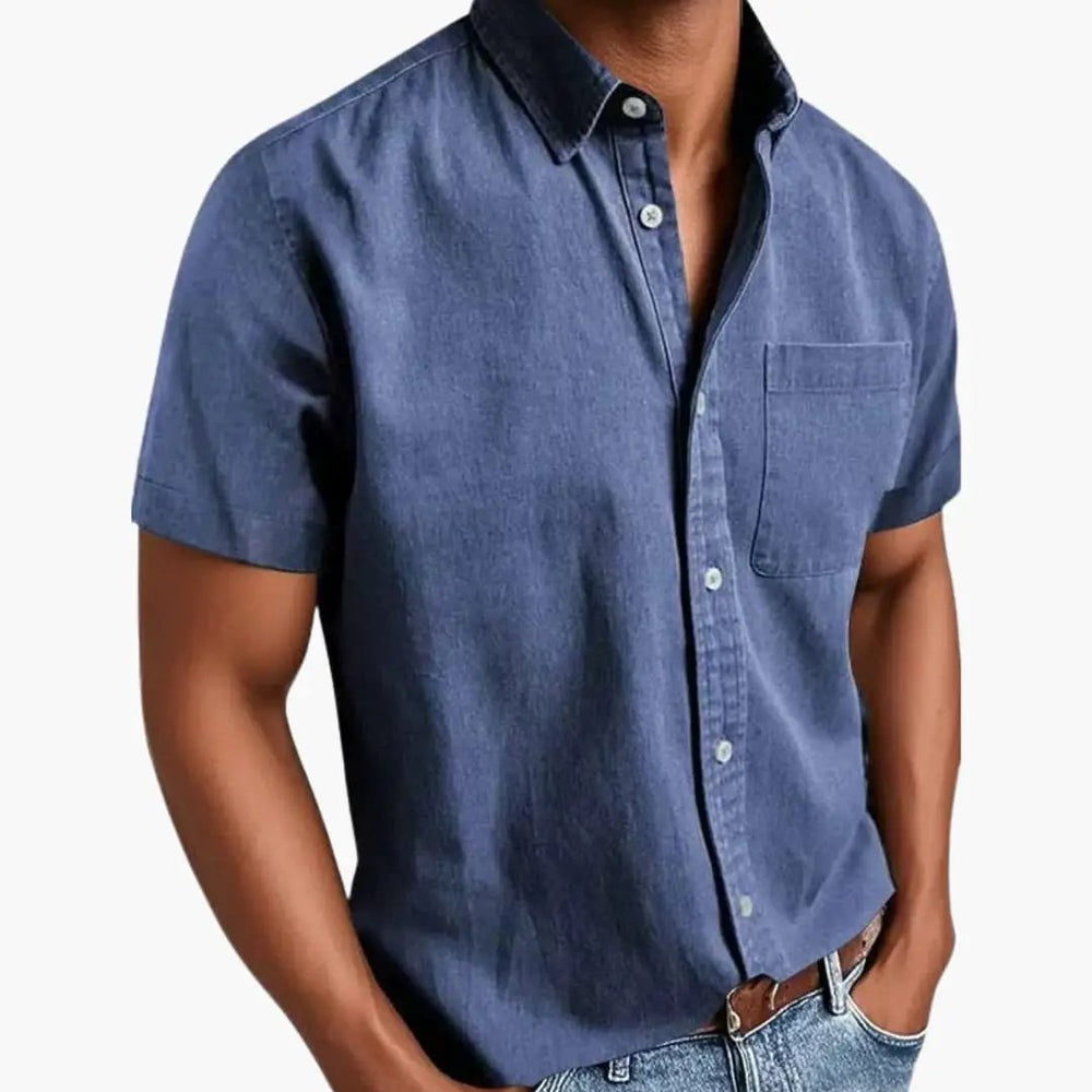 Men's Short-Sleeve Shirt – Chest Pocket, Lightweight & Breathable