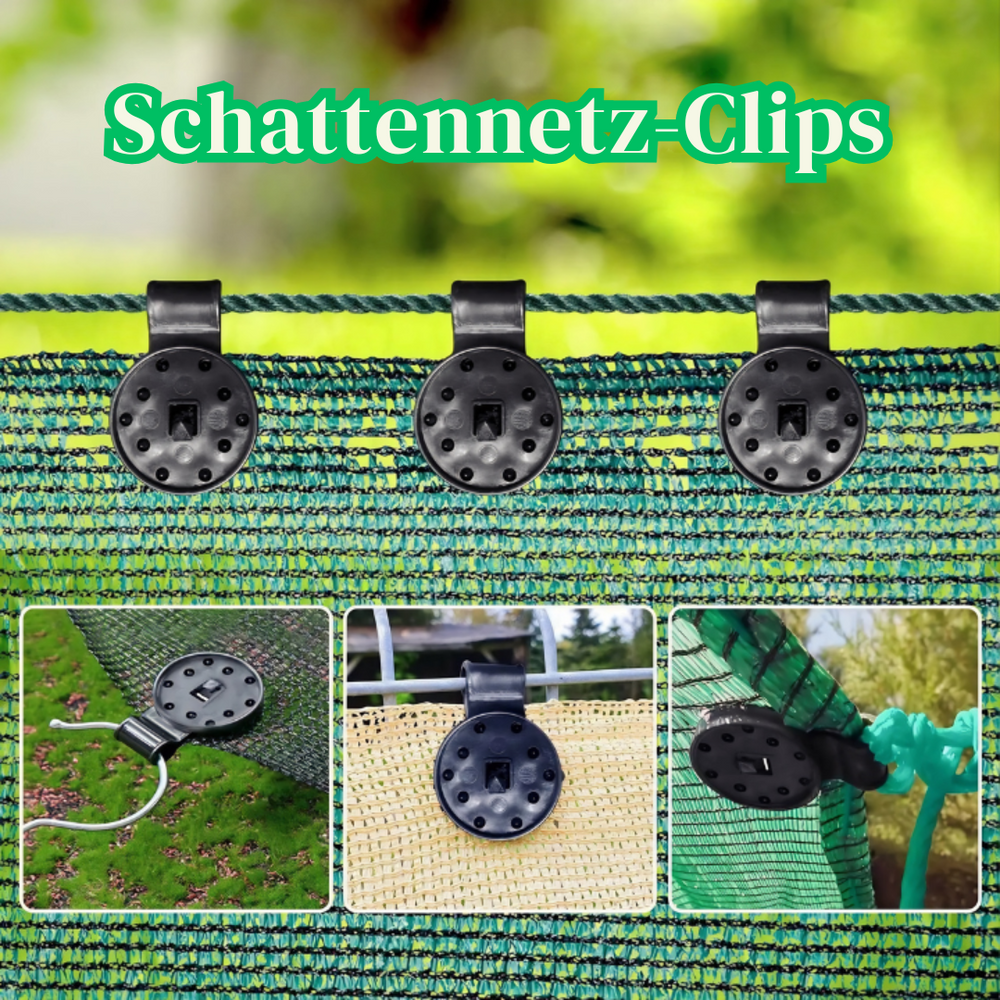 Shade Sail Net Fixing Clips – Plastic, 6×4cm, Black, Set of 50