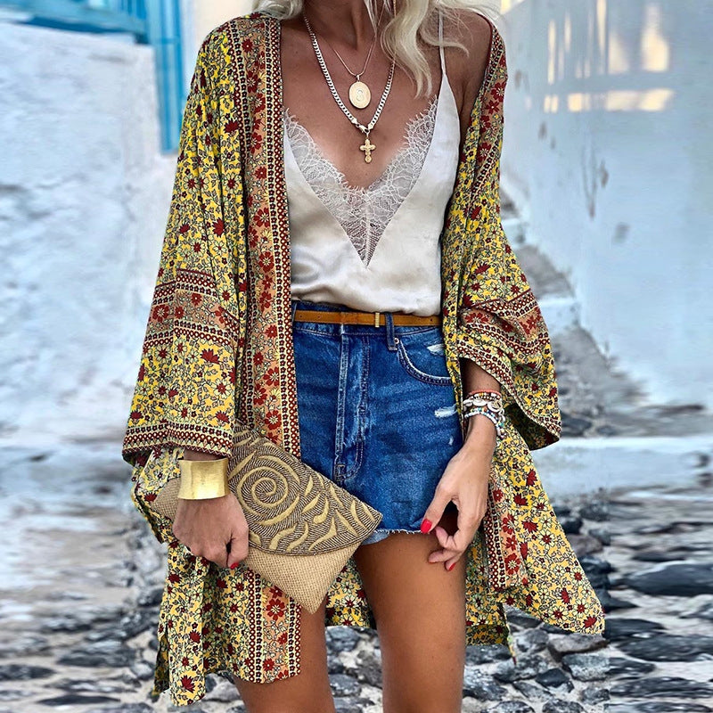 Trendy Boho women's cardigan with pattern - Elara