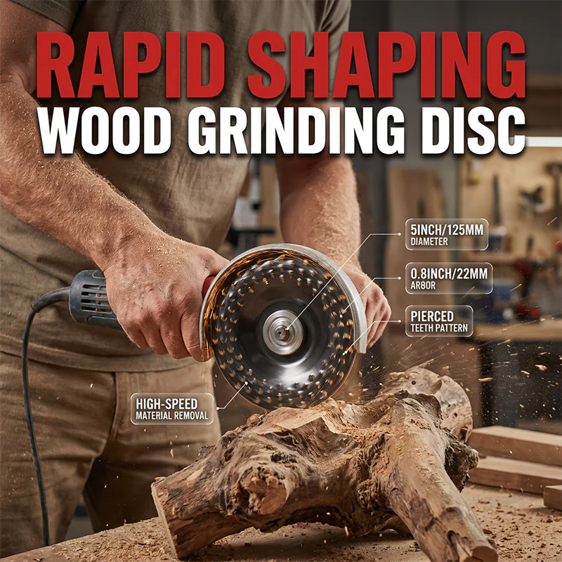 Wood Carving Grinding Disc – 125mm, Carbide Hollow Teeth, for Angle Grinders