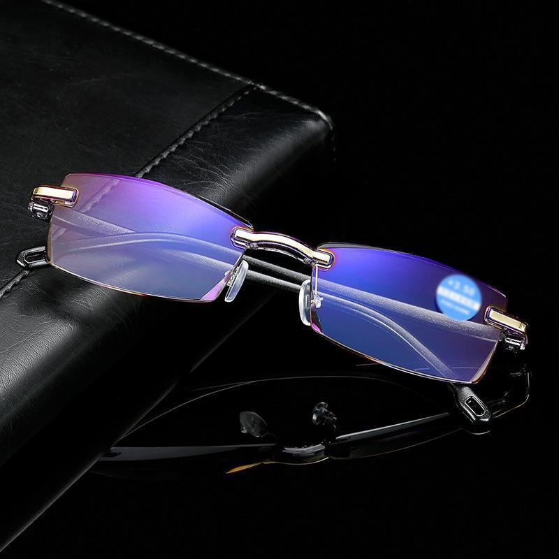 Reading Glasses with Blue Light Filter – Rimless TR90, 17g & +1.0 to +4.0
