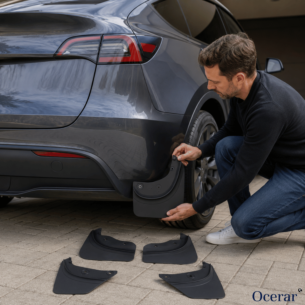Car Fender Mud Flaps – TPE Material, Black & Tesla Model 3/Y Compatible