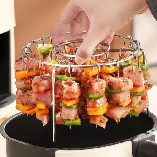 Air Fryer Grill Rack – Skewers Included, Crispy Grilled Results & Air Fryer Accessory