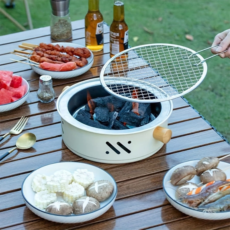 Optimized Product Title: **Tragbarer 28 cm Holzkohlegrill mit Holzgriffen – Ideal für Camping, Picknick & Garten** 

This title includes relevant keywords and highlights the product's features and potential uses, making it more appealing for Google Shoppi