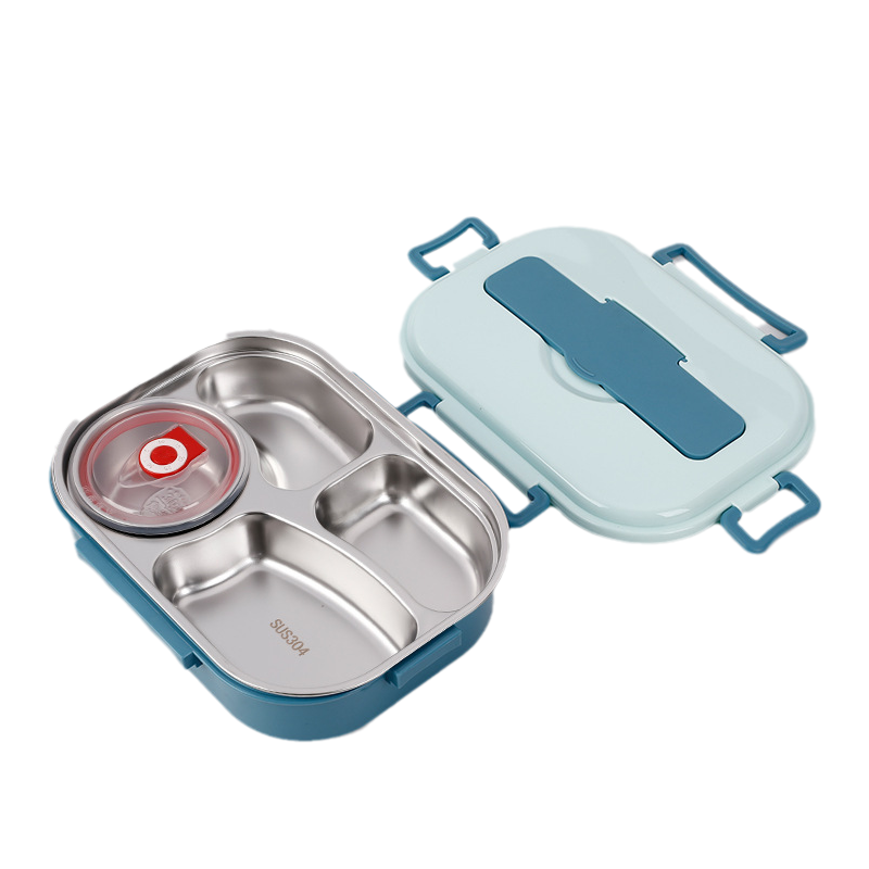Stainless Steel Lunch Box – 3 or 4 Compartments, Soup Bowl & Dishwasher-Safe