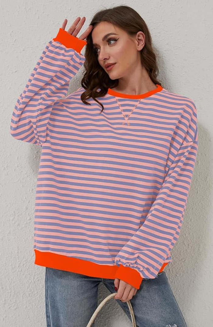 Amelia - Übergrößen Gestreifter Pullover für Damen | Bequemer und Stilvoller Strickpullover