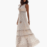Women's Maxi Dress – Lace Detail & Boho Style