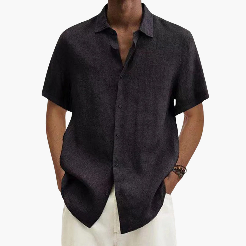 Men's Linen Shirt – Short Sleeve, Button-Up Closure & Summer Style