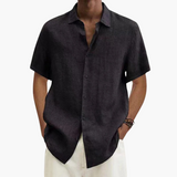 Men's Linen Shirt – Short Sleeve, Button-Up Closure & Summer Style