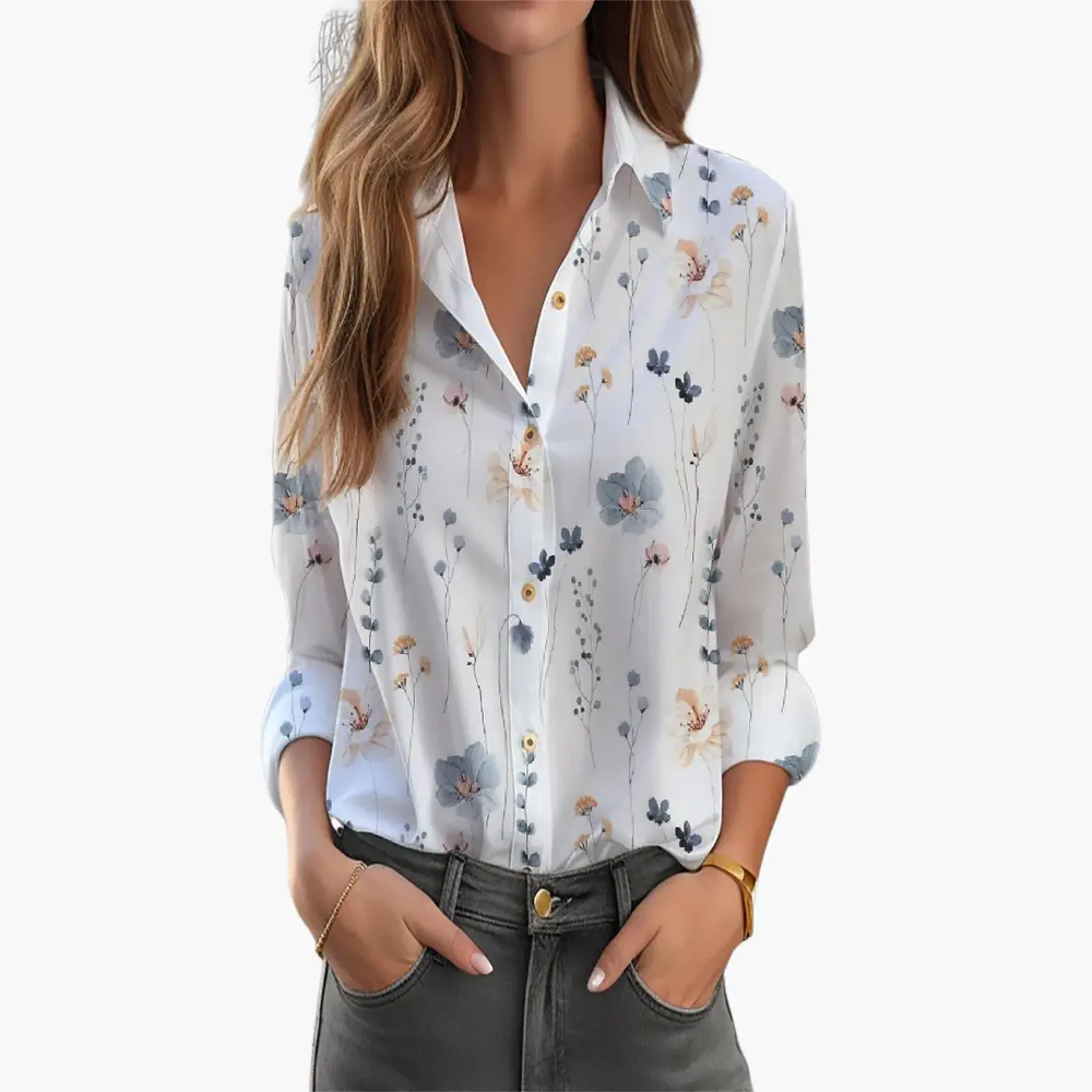 Women's Floral Blouse – Versatile Fit & Elegant Design