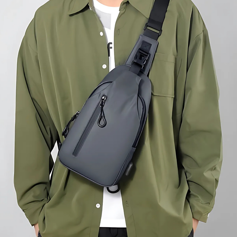 Unisex Anti-Theft Crossbody Bag – Waterproof Polyester, Hidden Pockets & Adjustable Strap