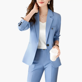 Women's Blazer Set – Lapel Collar & Front Button Placket