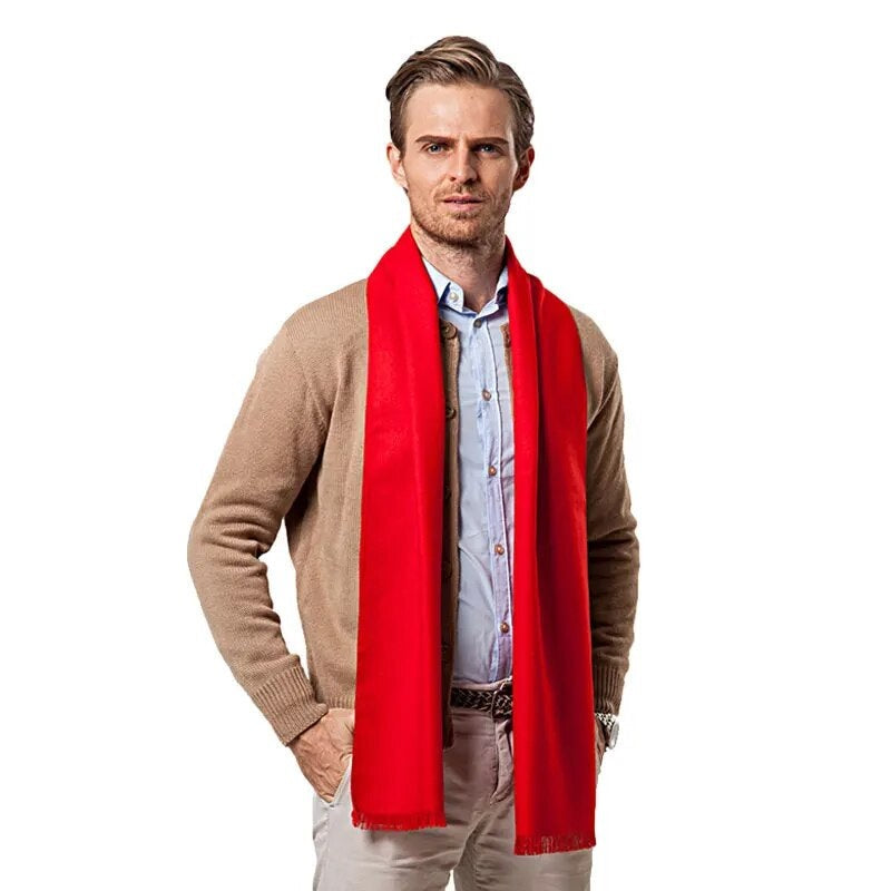 Decotic – Red Cashmere Scarf, Soft & Warm
