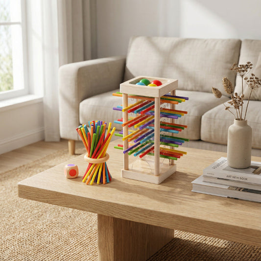 Wooden Ball Tower Game – Kids Toy, Builds Focus & Fine Motor Skills