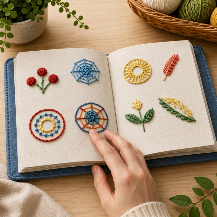Embroidery Starter Kit – 106 Stitches, Bamboo Hoop & 86-Piece Accessory Set