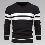 Men's striped knit pullover with round neckline – Fabio